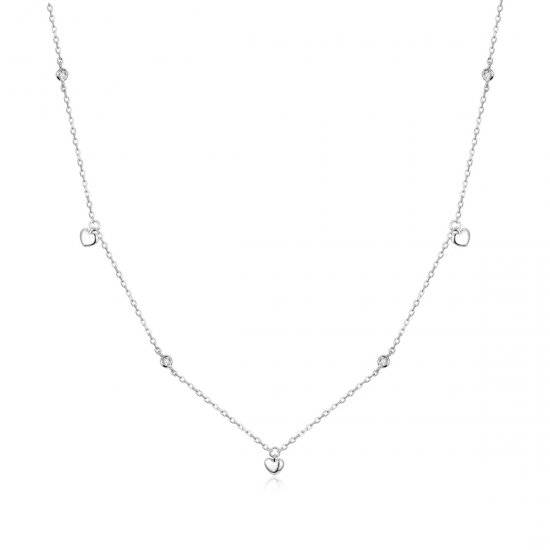 Collar colgante en forma de corazón de plata al estilo Pandora - SCN417 - Haga click en la imagen para cerrar