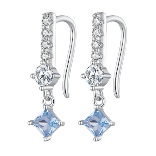 Elegantes pendientes colgantes estilo Pandora con piedras preciosas - SCE1586