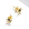 Pendientes de botón estilo Pandora con abeja de dibujos animados - SCE1182