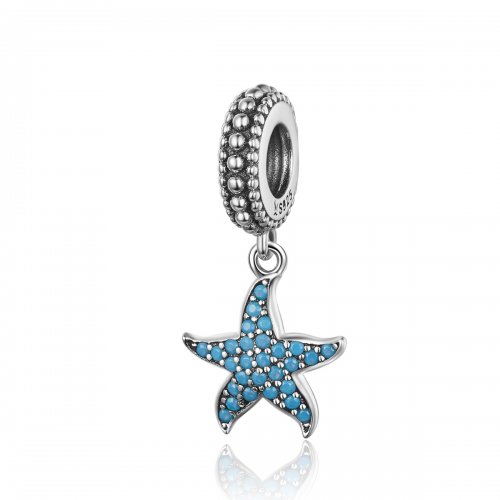 Pendiente colgante de estrella de mar estilo Pandora plateado - SCC1210
