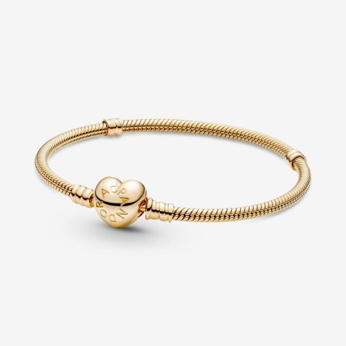 Pulsera Diseño Cadena de Serpiente Cierre de Corazón Pandora Moments - 559522C00