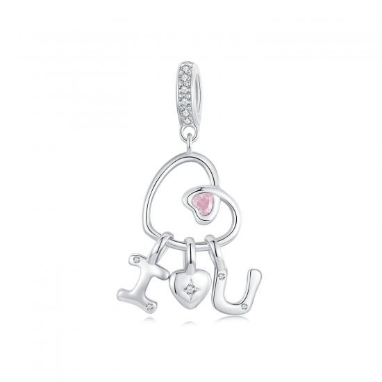 Colgante con letra de amor de San Valentín estilo PANDORA - BSC972 - Haga click en la imagen para cerrar