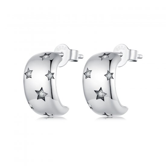 Pendientes estilo Pandora Flash Star Studs - BSE884 - Haga click en la imagen para cerrar