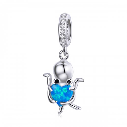 Colgante Encantador de Pulpo de Plata Estilo Pandora - SCC1831