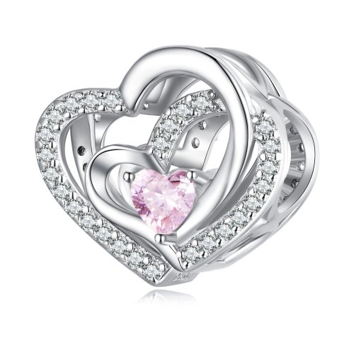 Charm de Doble Corazón al Estilo Pandora - BSC695