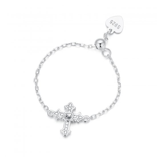Anillo de cadena cruzada estilo PANDORA - SCR1053-E - Haga click en la imagen para cerrar