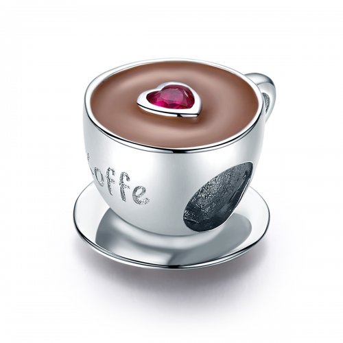 Charm de Plata Estilo Pandora para Café de la Tarde - SCC1286