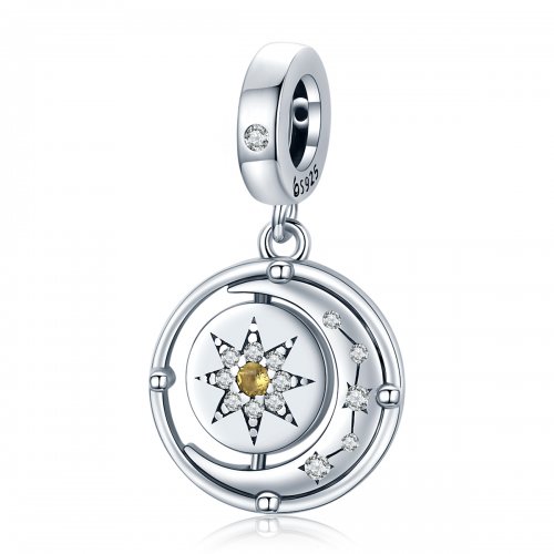 Estilo Pandora Estrellas y Luna Flow Dangle - BSC477