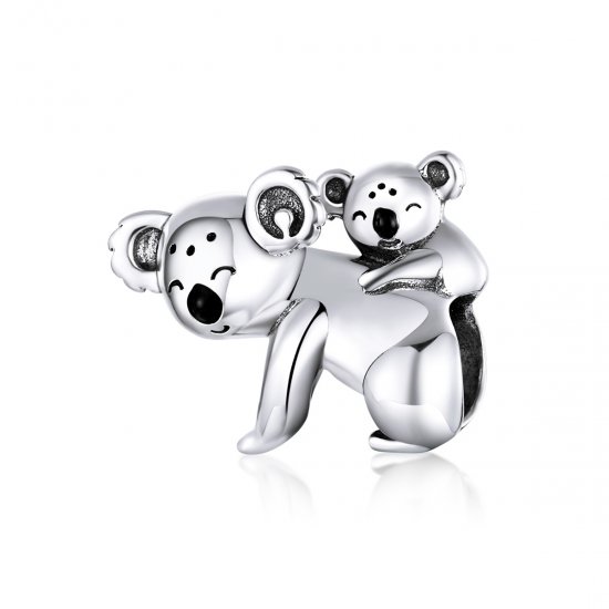 Pulsera de estilo Pandora con charm de plata de koala con su cría - BSC260 - Haga click en la imagen para cerrar
