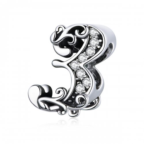 Charm de Plata Estilo Pandora con Número 3 - SCC1418-3