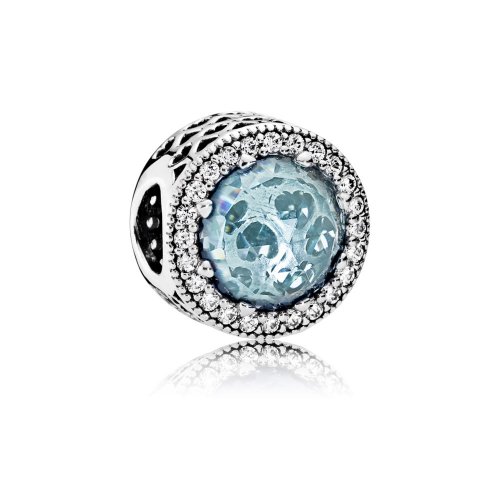 Charm en plata de ley Corazones Radiantes Azul Glaciar - PANDORA