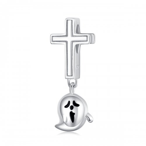 Charm de fantasma de Halloween de plata de estilo Pandora - BSC328