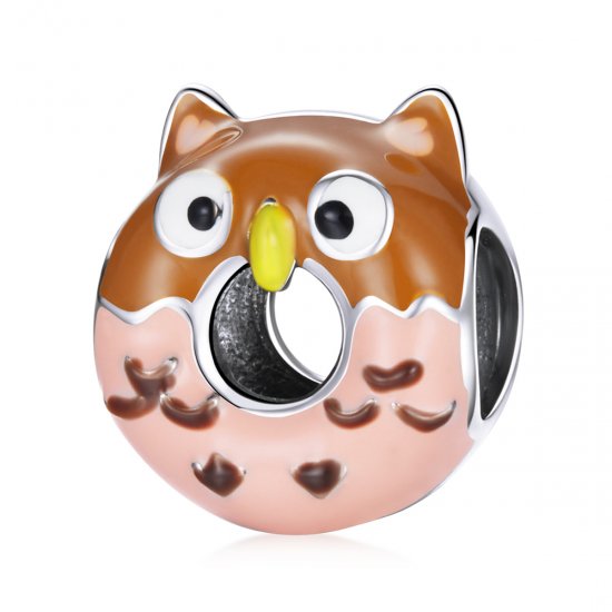Charm de estilo Pandora con forma de búho y donas - SCC1882 - Haga click en la imagen para cerrar