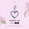 Pulsera estilo Pandora de plata con colgante de amor arcoíris - SCC1851