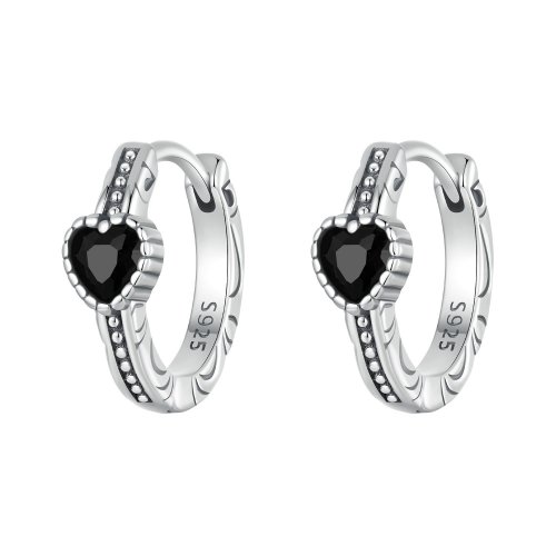 Pendientes estilo PANDORA Corazón de la Noche - SCE1800