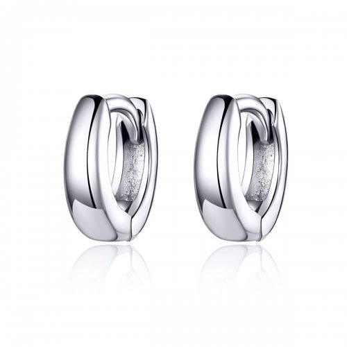 Pendientes de argolla estilo Pandora de plata, diseño simple de sueño - SCE552