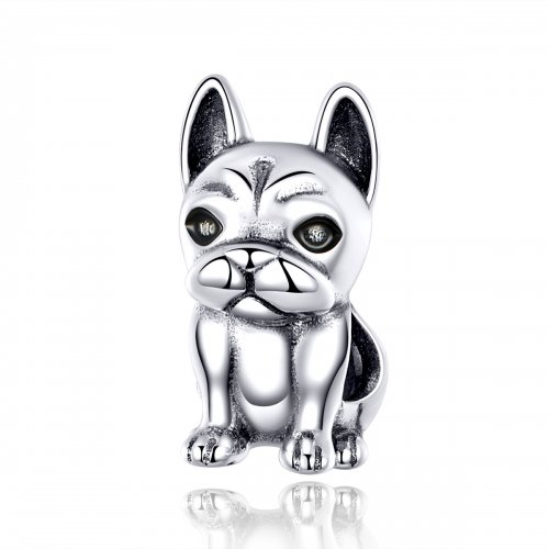 Charm estilo Pandora de plata con Bulldog Francés - SCC1306