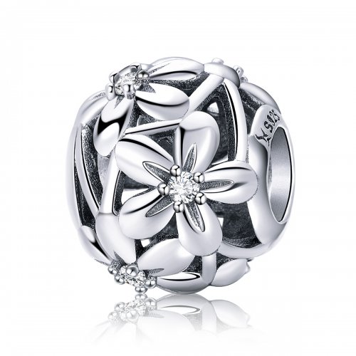 Charm de plata en forma de flor estilo Pandora - SCC729