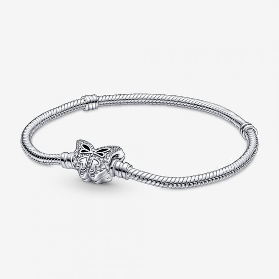Pulsera de cadena de serpiente con cierre de mariposa Pandora Moments - 590782C01 - Haga click en la imagen para cerrar
