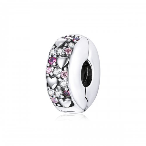 Clip de amor plateado estilo Pandora - SCC1745
