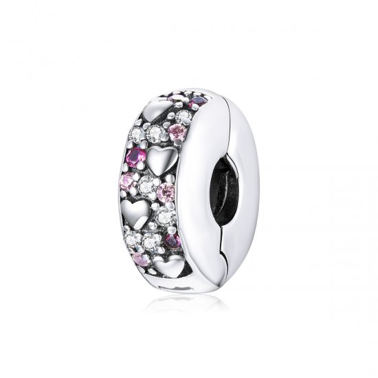 Clip de amor plateado estilo Pandora - SCC1745 - Haga click en la imagen para cerrar