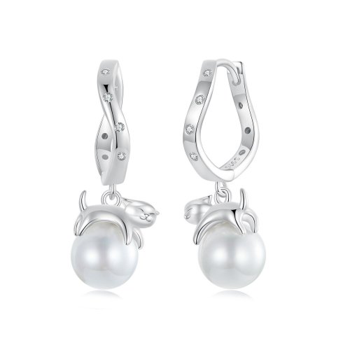 Pendientes de concha de gato estilo PANDORA - SCE1692