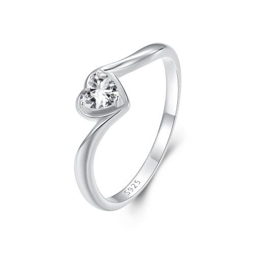 Anillo de moissanita con diseño de amor exquisito estilo PANDORA (un certificado) - MSR047