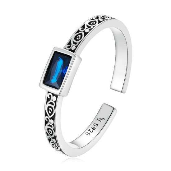 Estilo Pandora Retro - Anillo Abierto de Circonio - SCR768 - Haga click en la imagen para cerrar