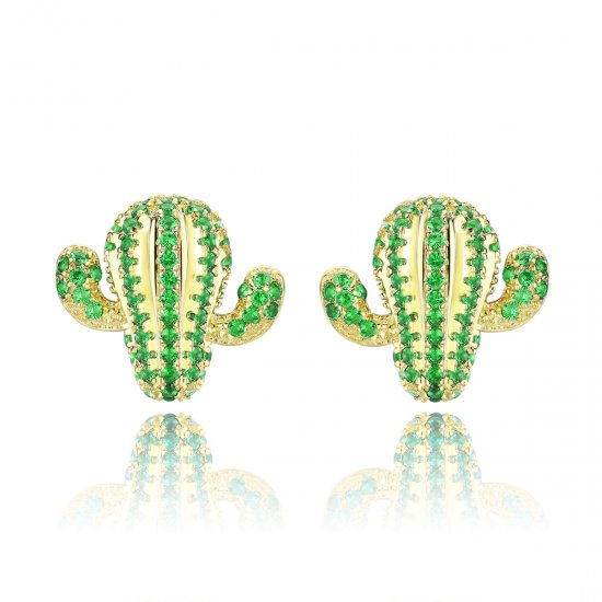Estos aretes de botón estilo Pandora con diseño de cactus - BSE013 - Haga click en la imagen para cerrar