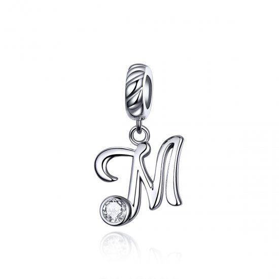 Pandora Style Plata Letra M Colgante - SCC1183-M - Haga click en la imagen para cerrar