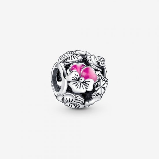Charm de Amigos de Flores de Pensamiento de PANDORA - 790759C01 - Haga click en la imagen para cerrar