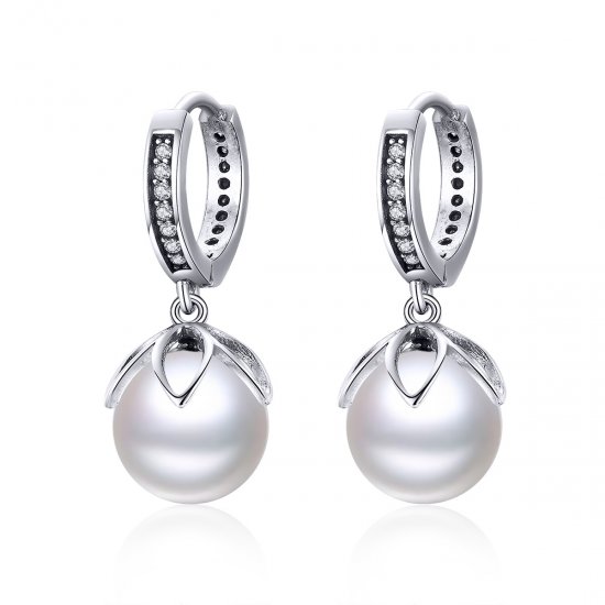 Pendientes colgantes de plata estilo Pandora con amor delicado - SCE482 - Haga click en la imagen para cerrar