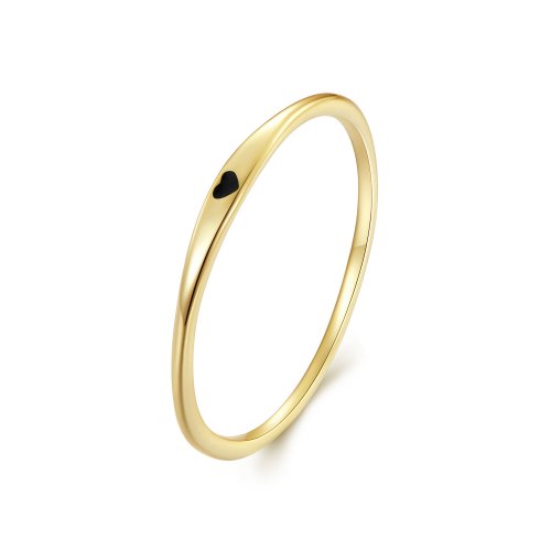 Anillo de estilo Pandora con corazón dorado de amor - SCR468-B