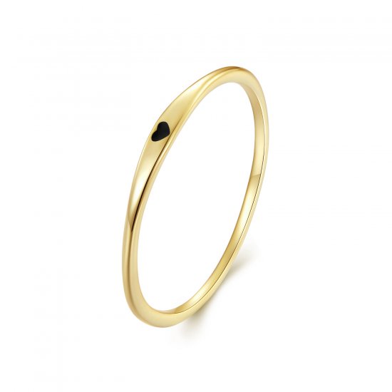 Anillo de estilo Pandora con corazón dorado de amor - SCR468-B - Haga click en la imagen para cerrar