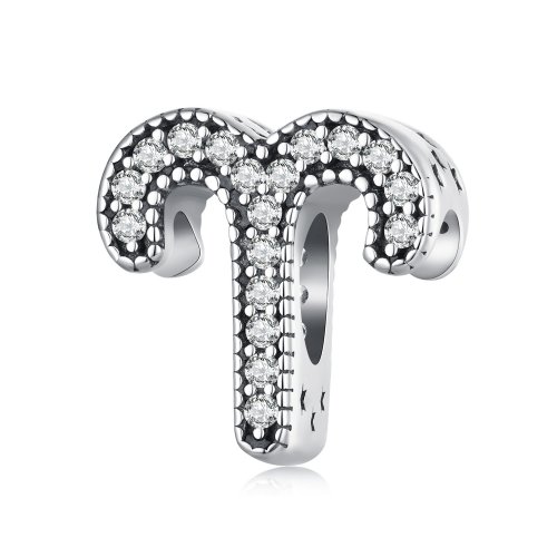 Charm del signo zodiacal de Aries con suerte - Estilo Pandora - SCC2516-1 Charm del signo zodiacal de Aries con suerte - Estilo Pandora - SCC2516-1