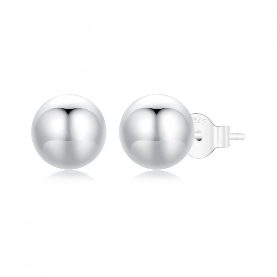 Pendientes estilo PANDORA con forma de bola pequeña - SCE1725-S - Haga click en la imagen para cerrar