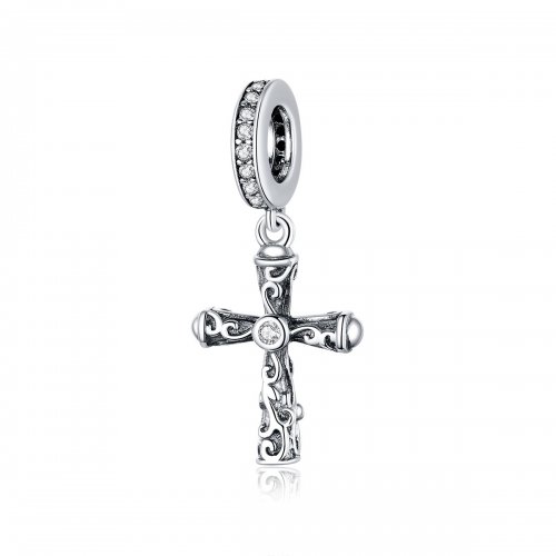 Pendiente de Cruz Vintage de Plata Estilo Pandora - BSC313