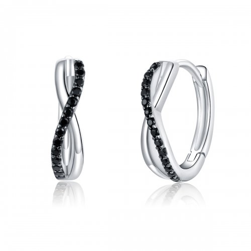 Aretes de aro con símbolo de infinito estilo Pandora - BSE399