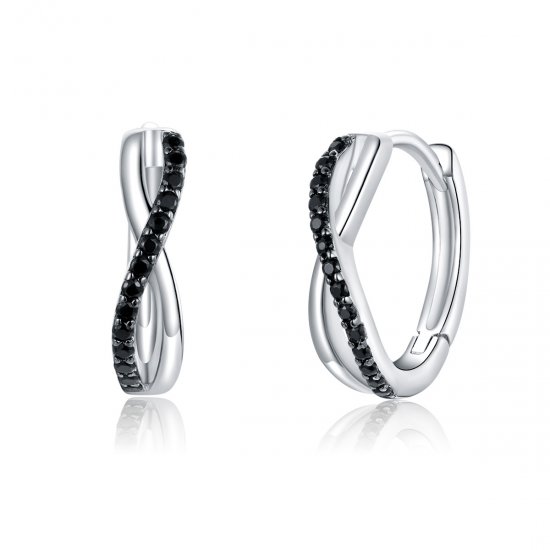 Aretes de aro con símbolo de infinito estilo Pandora - BSE399 - Haga click en la imagen para cerrar