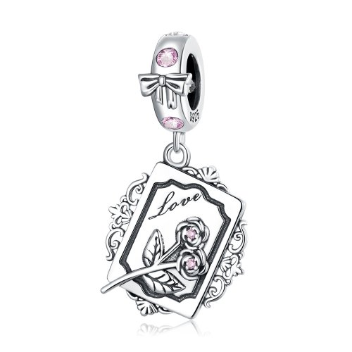 Colgante Invitación Rosa Estilo Pandora - SCC2262