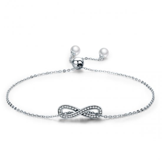 Pulsera deslizante de cadena infinita de estilo Pandora en plata - SCB056 - Haga click en la imagen para cerrar