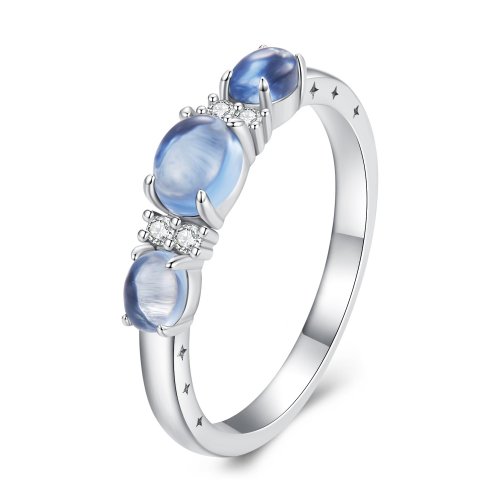 Anillo estilo Pandora con 3 piedras - BSR427