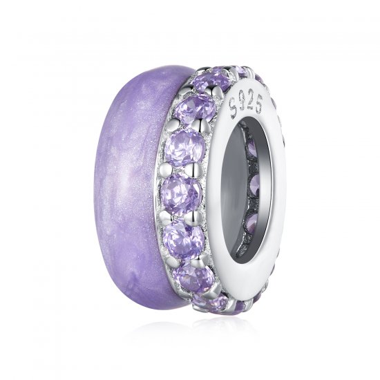 Estilo Pandora Doble Capa Púrpura Separador de Silicona - BSC883-VT - Haga click en la imagen para cerrar