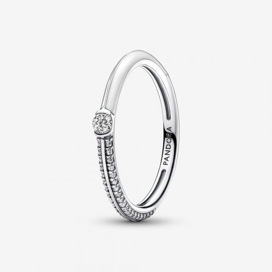 Anillo Dual Blanco y Pavé de Pandora ME - 192528C02 - Haga click en la imagen para cerrar
