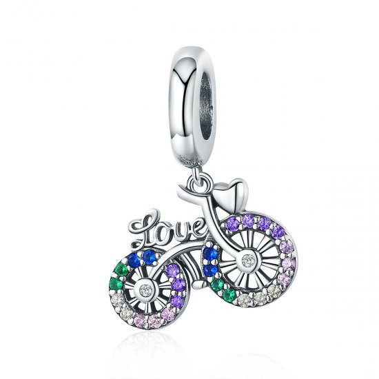 Pendiente de bicicleta de plata estilo Pandora - SCC1082 - Haga click en la imagen para cerrar