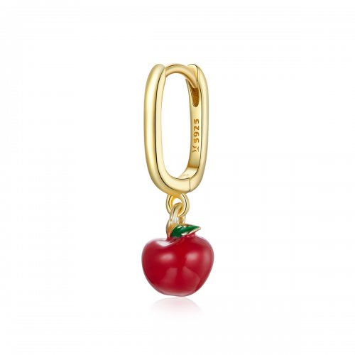 Pendientes colgantes de manzana chapados en oro de 18 quilates estilo Pandora - SCE1079