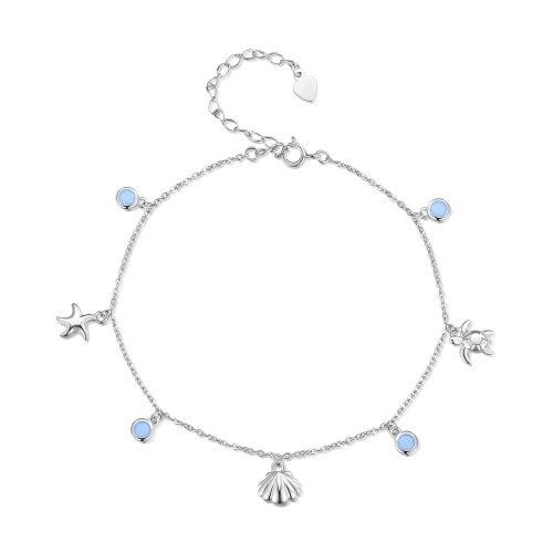 Pulsera de tobillo estilo Pandora con temática de verano y océano - BST006