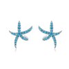 Pendientes de Estrella de Mar de Plata al Estilo Pandora - BSE136