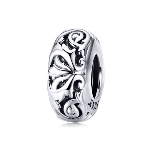 Espaciador de Flor Vintage en Plata Estilo Pandora - SCC1139