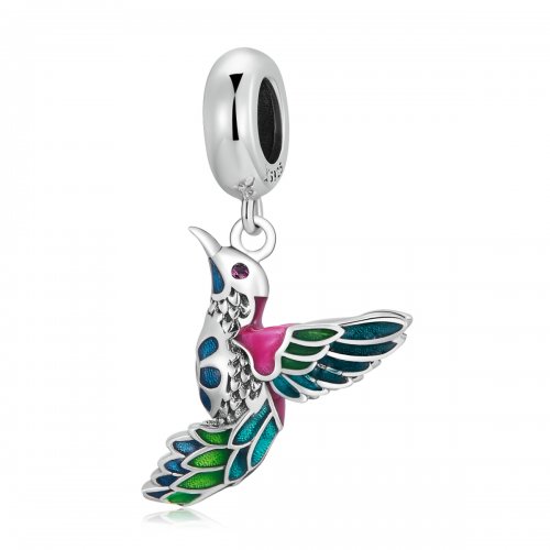 Pendiente estilo Pandora con colgante de Martín Pescador - SCC2126
